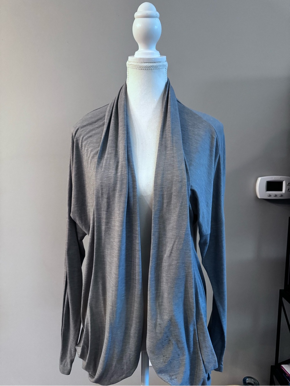 Lucy Gray Open-Front Lightweight Cardigan